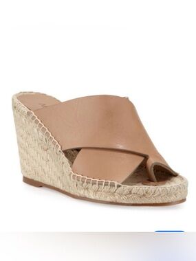 Vince Suraya Crisscross Tan Leather Espadrille Mules Slip Ons Sz 9